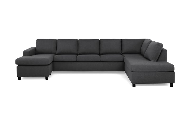 Crazy 5-sits Högervänd U-formad X-Large Soffa med Divan och Schäslong i Tyg, Mörkgrå