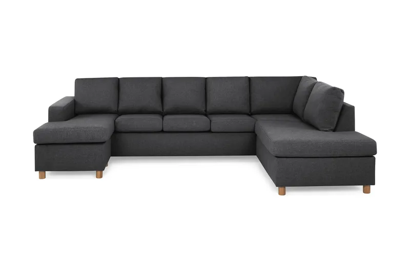 Crazy 5-sits Högervänd U-formad X-Large Soffa med Divan och Schäslong i Tyg, Mörkgrå