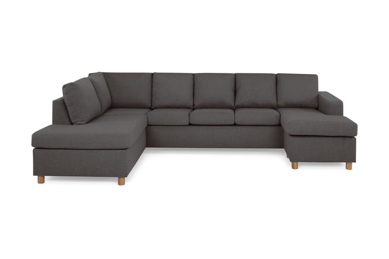 Crazy 5-sits Vänstervänd U-formad Soffa med Divan och Schäslong i Tyg, Mörkgrå