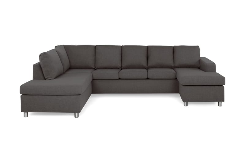 Crazy 5-sits Vänstervänd U-formad Soffa med Divan och Schäslong i Tyg, Mörkgrå