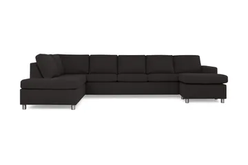 Crazy 5-sits Vänstervänd U-formad X-Large Soffa med Divan och Schäslong i Tyg