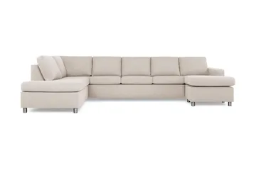 Crazy 5-sits Vänstervänd U-formad X-Large Soffa med Divan och Schäslong i Tyg