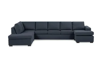 Crazy 5-sits Vänstervänd U-formad X-Large Soffa med Divan och Schäslong i Tyg