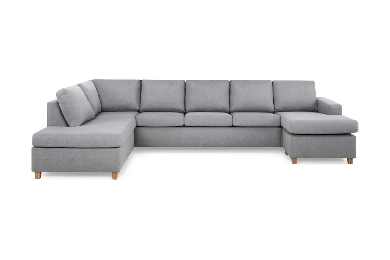 Crazy 5-sits Vänstervänd U-formad X-Large Soffa med Divan och Schäslong i Tyg, Grå