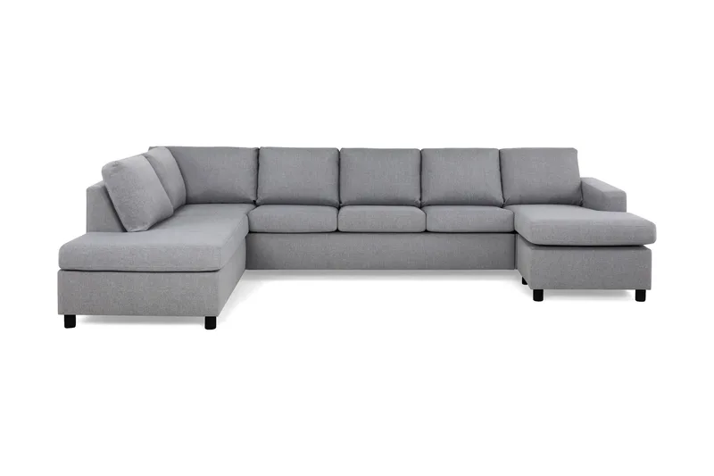 Crazy 5-sits Vänstervänd U-formad X-Large Soffa med Divan och Schäslong i Tyg, Grå