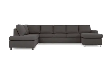 Crazy 5-sits Vänstervänd U-formad X-Large Soffa med Divan och Schäslong i Tyg