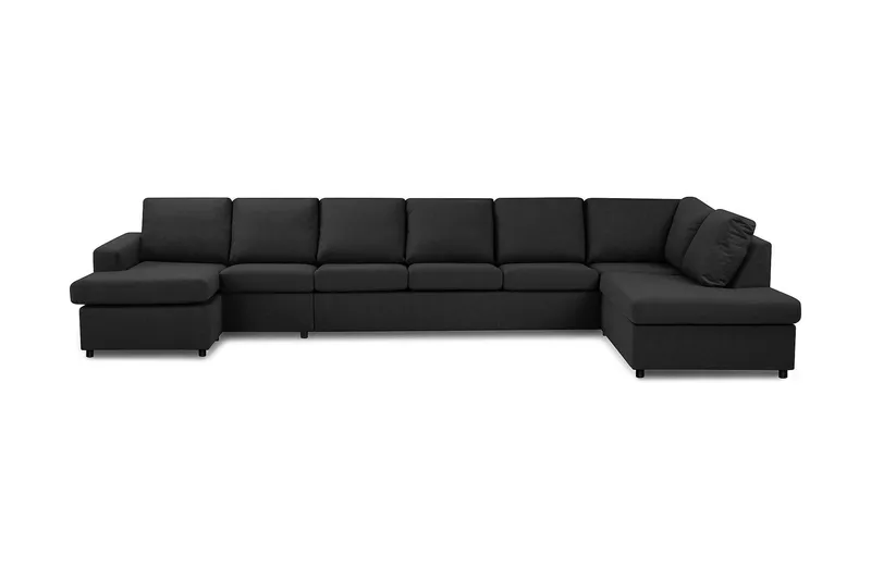 Crazy 6-sits Högervänd U-formad XX-Large Soffa med Divan och Schäslong i Tyg, Antracit