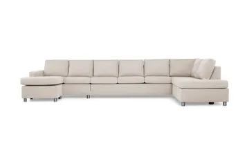 Crazy 6-sits Högervänd U-formad XX-Large Soffa med Divan och Schäslong i Tyg