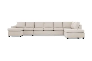 Crazy 6-sits Högervänd U-formad XX-Large Soffa med Divan och Schäslong i Tyg