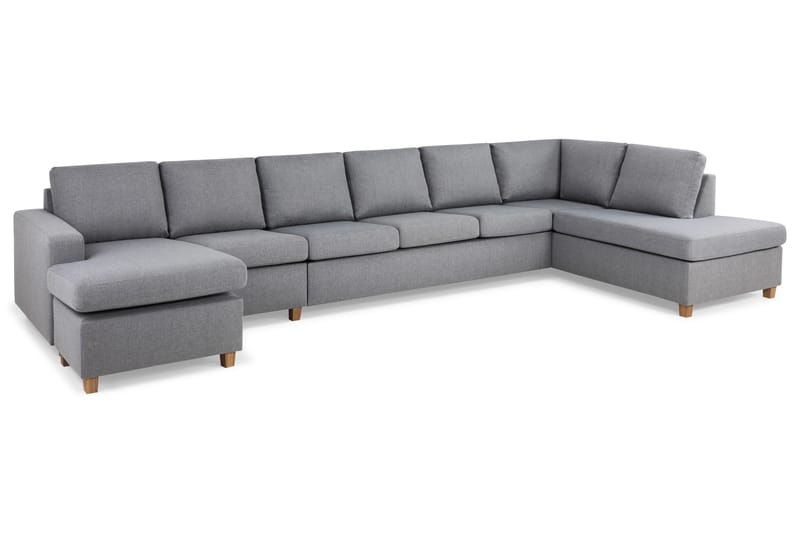 Crazy 6-sits Högervänd U-formad XX-Large Soffa med Divan och Schäslong i Tyg - Grå - Products - Möbler - Soffa - U-soffa