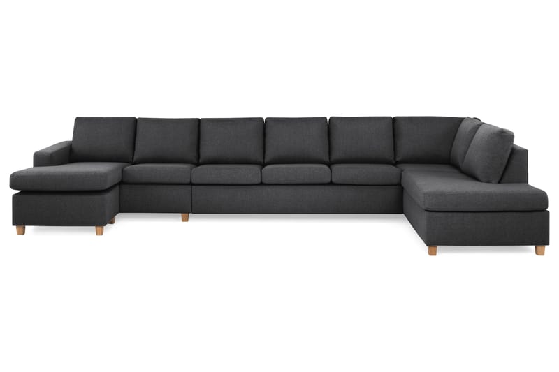Crazy 6-sits Högervänd U-formad XX-Large Soffa med Divan och Schäslong i Tyg, Mörkgrå