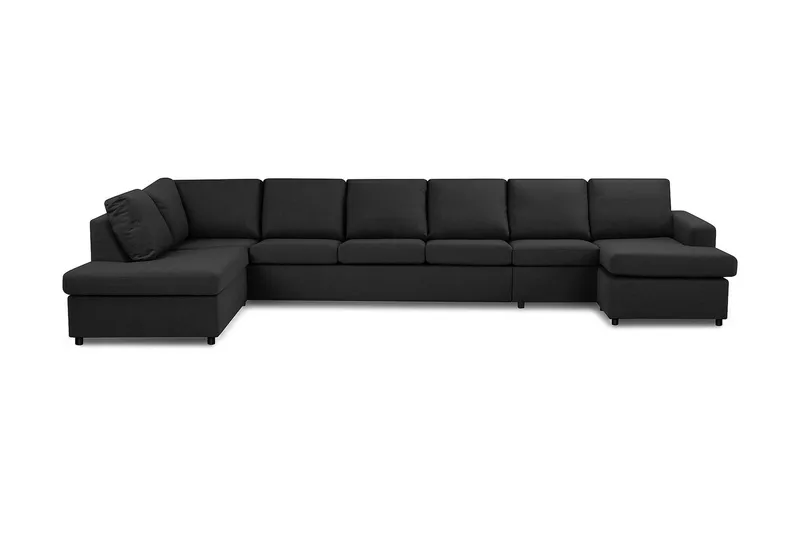 Crazy 6-sits Vänstervänd U-formad XX-Large Soffa med Divan och Schäslong i Tyg, Antracit