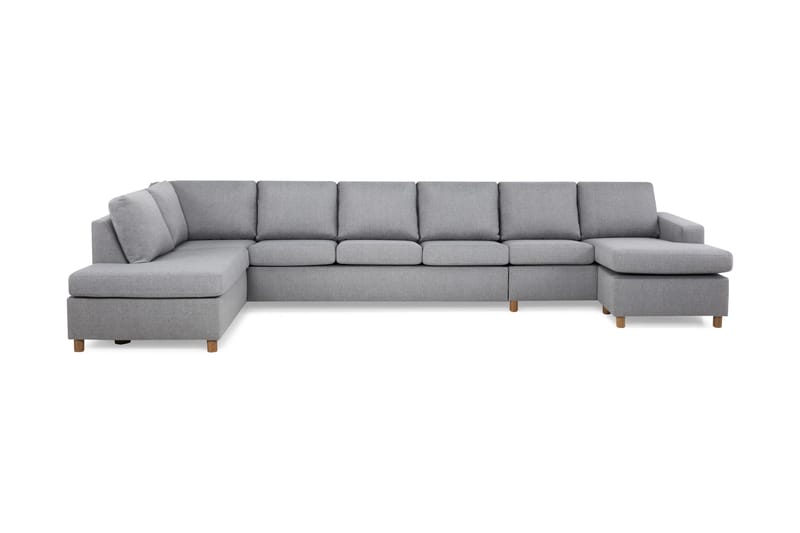 Crazy 6-sits Vänstervänd U-formad XX-Large Soffa med Divan och Schäslong i Tyg, Grå