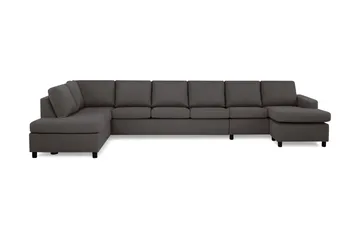 Crazy 6-sits Vänstervänd U-formad XX-Large Soffa med Divan och Schäslong i Tyg, Mörkgrå