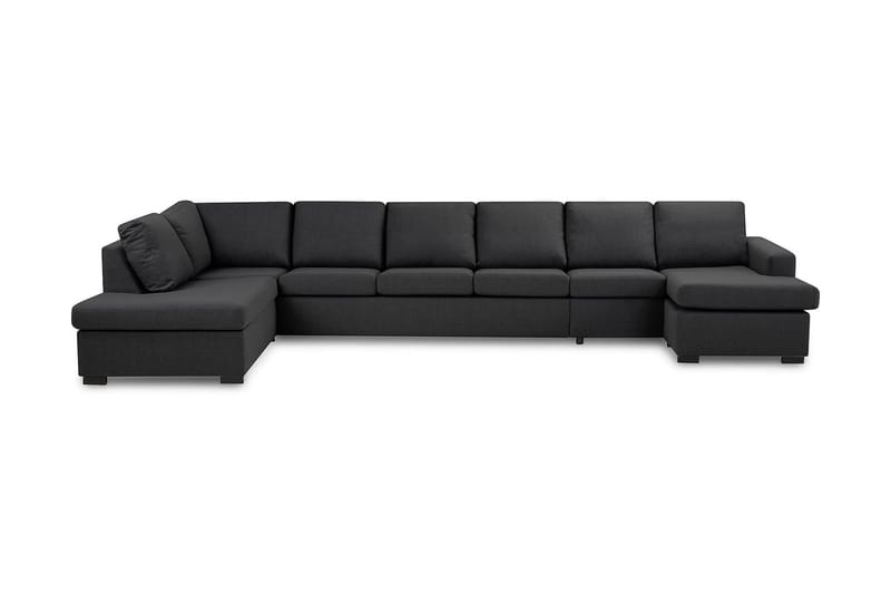 Crazy 6-sits Vänstervänd U-formad XX-Large Soffa med Divan och Schäslong i Tyg, Mörkgrå