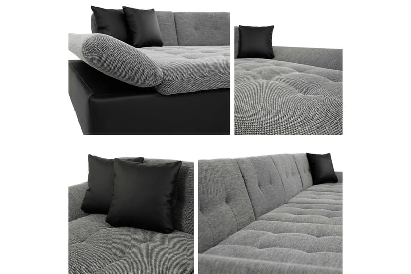 Dewitt Bäddsoffa Dubbelschäslong 4-sits i Konstläder - Vit/Grå - Products - Möbler - Soffa - Skinnsoffa