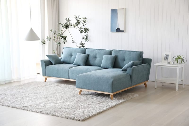 Divansoffa 267 cm lång - Classic - ljusblå - Products - Möbler - Soffa - Divansoffa & schäslongsoffa