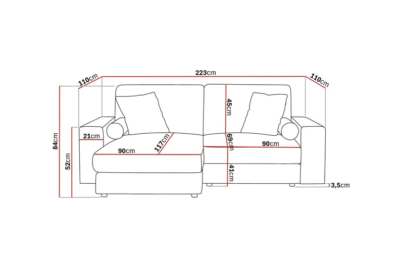 Arken Lyx 3-sits Vändbar L-formad Djup Divansoffa i Manchester - Greige - Products - Möbler - Soffa - Divansoffa & schäslongsoffa - 3 sits soffa med divan