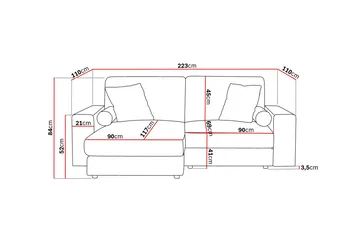 Arken Lyx 3-sits Vändbar L-formad Djup Divansoffa i Tyg - Beige - Products - Möbler - Soffa - Divansoffa & schäslongsoffa - 3 sits soffa med divan