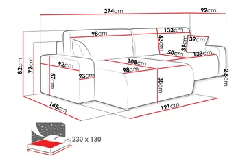 Barile Soffa med Divan 3-sits - Mörkgrå - Products - Möbler - Soffa - Divansoffa & schäslongsoffa - 3 sits soffa med divan