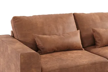 Copenhagen 4-sits Högervänd L-formad Schäslongsoffa i Konstläder - Brun - Products - Möbler - Soffa - Divansoffa & schäslongsoffa - 4 sits soffa med divan