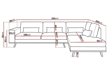 Copenhagen 4-sits Högervänd L-formad Schäslongsoffa i Konstläder - Brun - Products - Möbler - Soffa - Divansoffa & schäslongsoffa - 4 sits soffa med divan