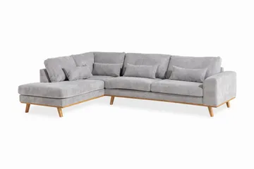 Copenhagen 4-sits Vänstervänd L-formad Schäslongsoffa i Manchester - Ljusgrå - Products - Möbler - Soffa - Divansoffa & schäslongsoffa - 4 sits soffa med divan