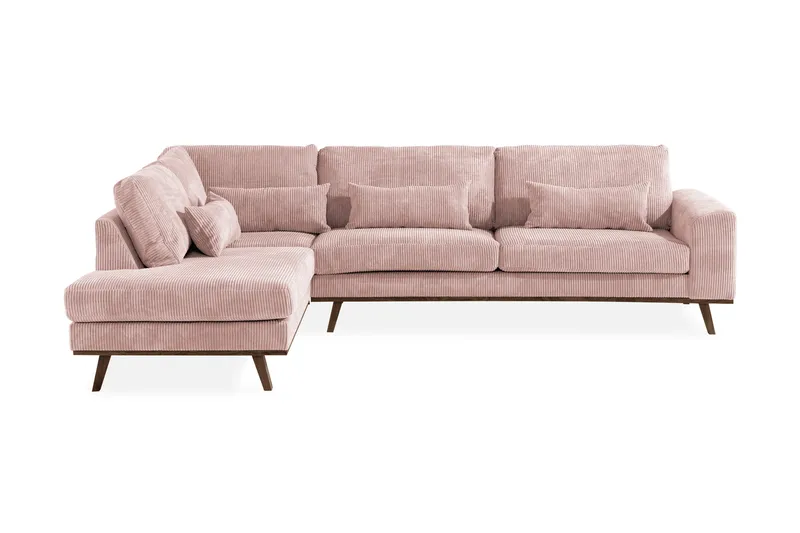 Copenhagen 4-sits Vänstervänd L-formad Schäslongsoffa i Manchester, Rosa