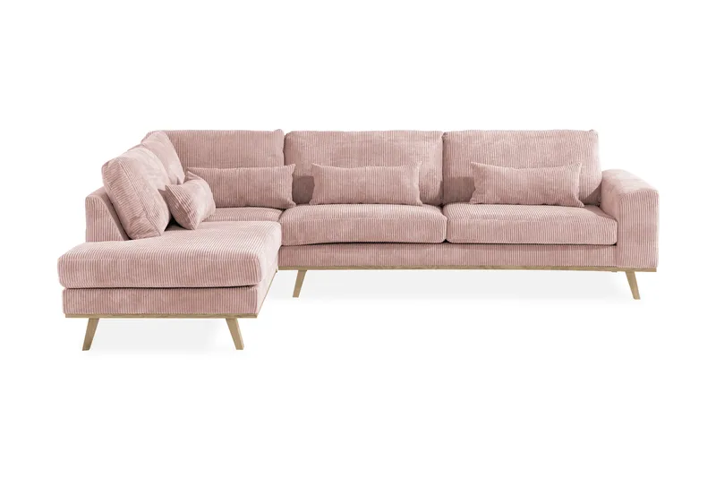 Copenhagen 4-sits Vänstervänd L-formad Schäslongsoffa i Manchester, Rosa