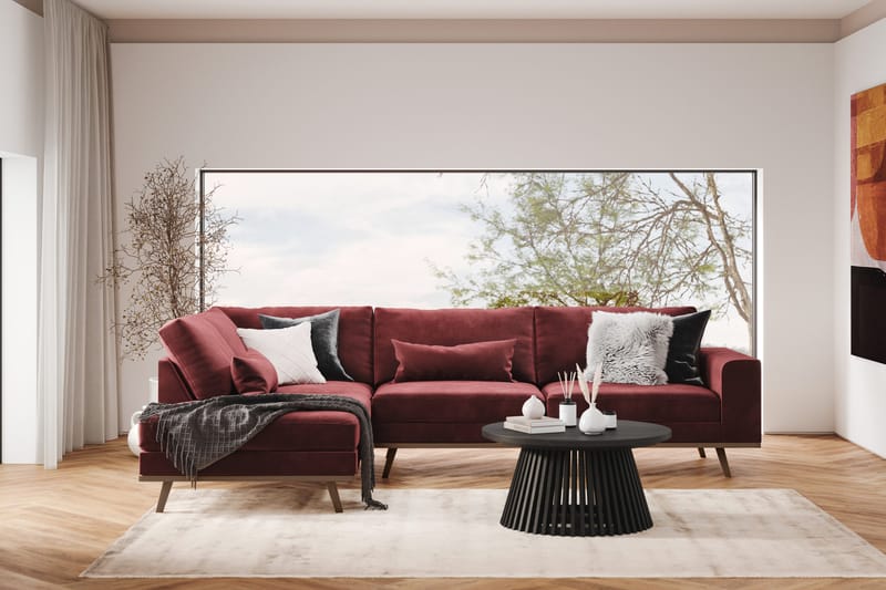 Copenhagen 4-sits Vänstervänd L-formad Schäslongsoffa i Sammet - Lila - Products - Möbler - Soffa - Divansoffa & schäslongsoffa - 4 sits soffa med divan