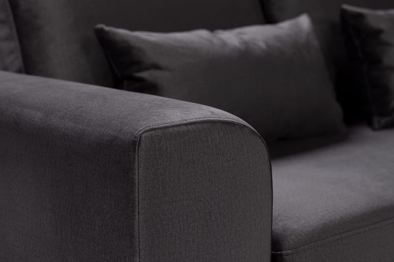 Copenhagen Compact 3-sits Vändbar L-formad Divansoffa i Sammet - Mörkgrå - Products - Möbler - Soffa - Divansoffa & schäslongsoffa - 3 sits soffa med divan