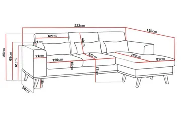 Copenhagen Compact 3-sits Vändbar L-formad Divansoffa i Tyg - Ljusgrå - Products - Möbler - Soffa - Divansoffa & schäslongsoffa - 3 sits soffa med divan