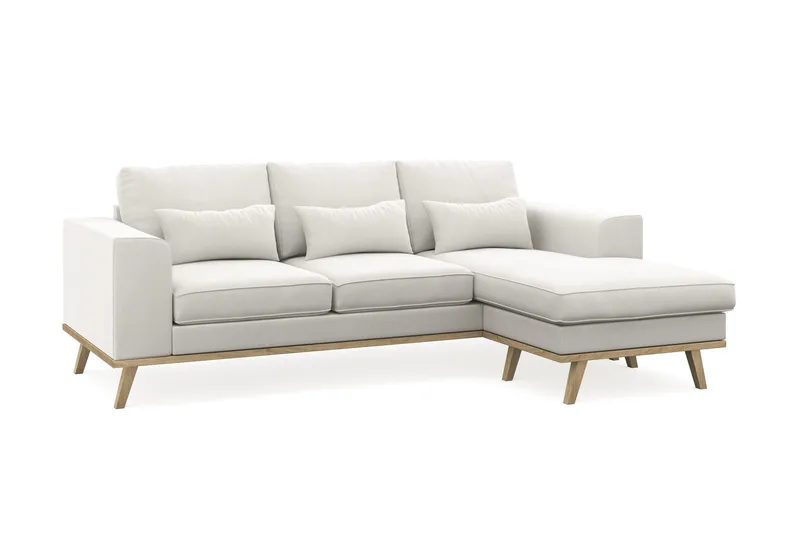 Copenhagen Compact 3-sits Vändbar L-formad Divansoffa i Tyg - Ljusgrå - Products - Möbler - Soffa - Divansoffa & schäslongsoffa - 3 sits soffa med divan