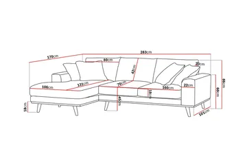 Copenhagen Premium 4-sits Vänstervänd L-formad Djup Divansoffa i Tyg - Grön - Products - Möbler - Soffa - Divansoffa & schäslongsoffa - 3 sits soffa med divan