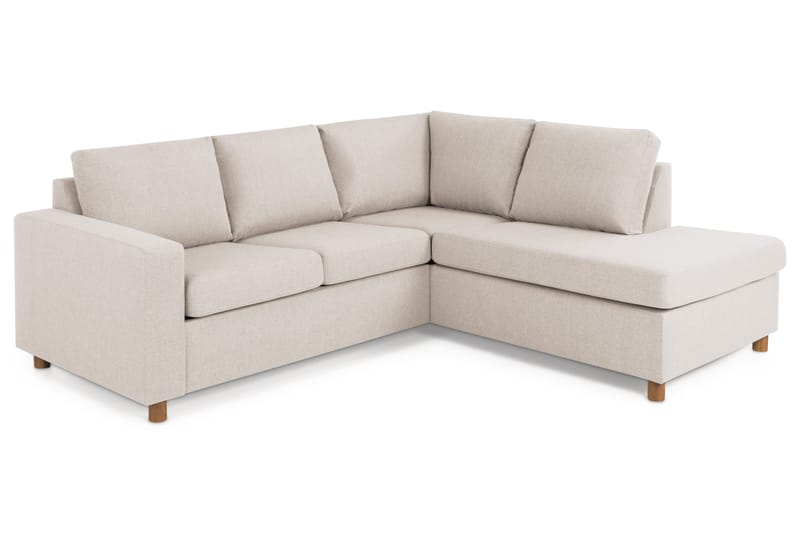 Crazy 3-sits Högervänd L-formad Schäslongsoffa i Tyg - Beige - Products - Möbler - Soffa - Divansoffa & schäslongsoffa - 2 sits soffa med divan