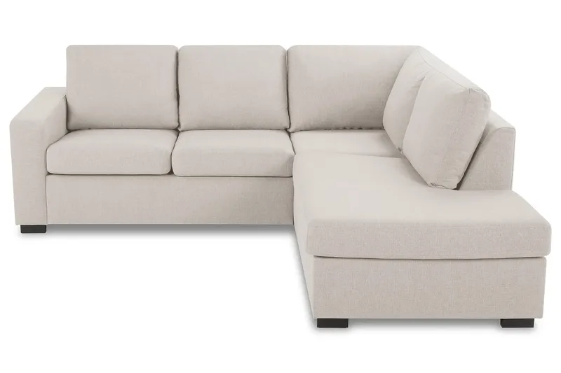 Crazy 3-sits Högervänd L-formad Schäslongsoffa i Tyg, Beige