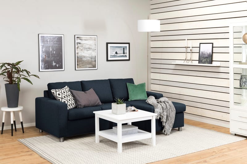 Crazy 3-sits Vändbar L-formad Divansoffa i Tyg - Blå - Products - Möbler - Soffa - Divansoffa & schäslongsoffa - 3 sits soffa med divan