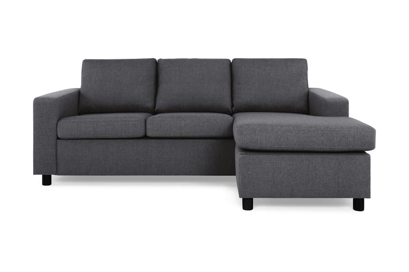 Crazy 3-sits Vändbar L-formad Divansoffa i Tyg, Mörkgrå