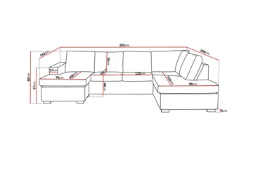 Crazy 4-sits Högervänd U-formad Large Soffa med Divan och Schäslong i Konstläder - Svart - Products - Möbler - Soffa - Divansoffa & schäslongsoffa - 4 sits soffa med divan