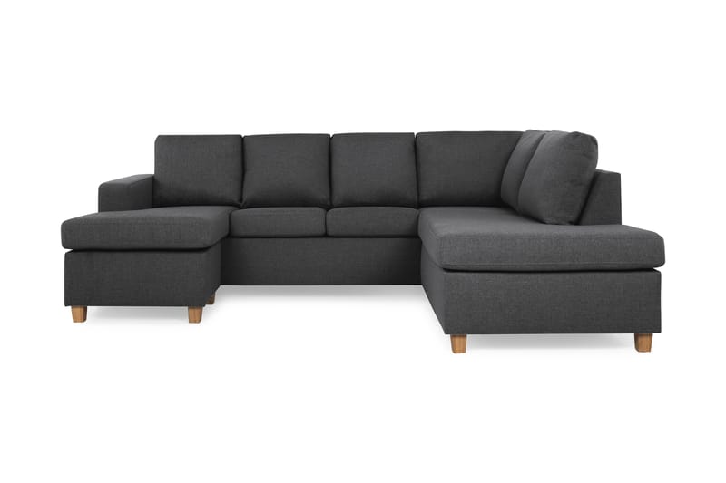 Crazy 4-sits Högervänd U-formad Small Soffa med Divan och Schäslong i Tyg, Mörkgrå