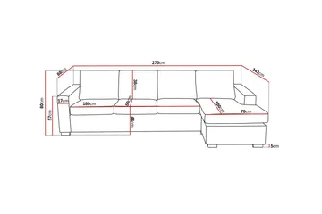Crazy 4-sits Vändbar L-formad Divansoffa i Tyg - Blå - Products - Möbler - Soffa - Divansoffa & schäslongsoffa - 4 sits soffa med divan