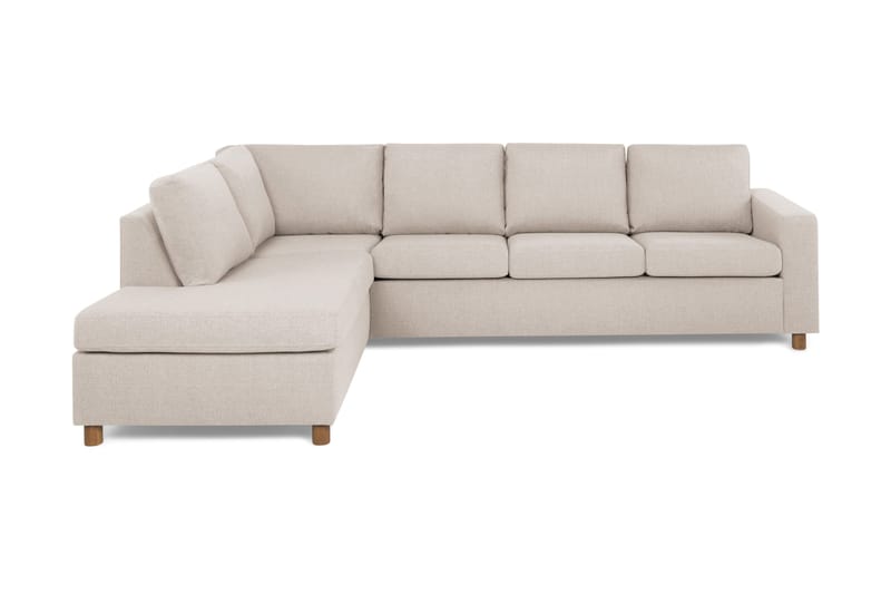 Crazy 4-sits Vänstervänd L-formad Schäslongsoffa i Tyg, Beige