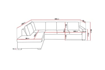 Crazy 4-sits Vänstervänd L-formad Schäslongsoffa i Tyg - Mörkgrå - Products - Möbler - Soffa - Divansoffa & schäslongsoffa - 3 sits soffa med divan