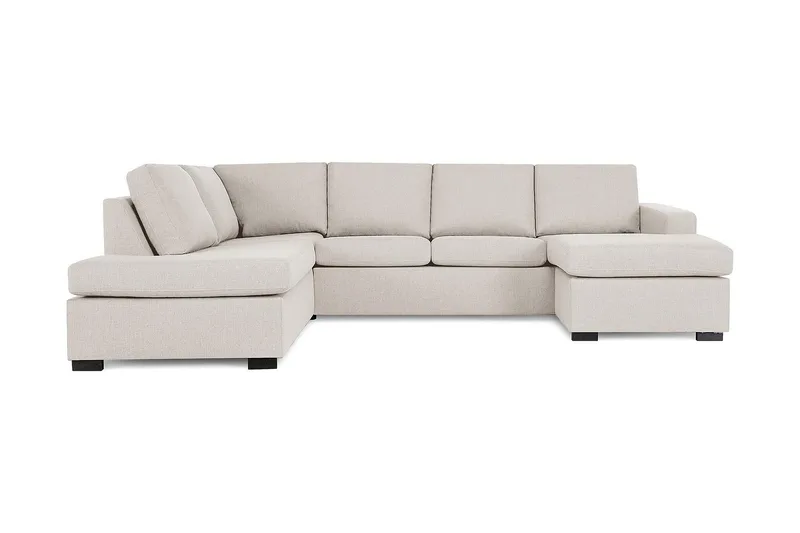 Crazy 4-sits Vänstervänd U-formad Large Soffa med Divan och Schäslong i Tyg, Beige