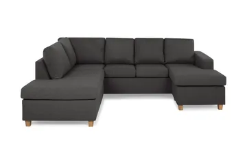 Crazy 4-sits Vänstervänd U-formad Small Soffa med Divan och Schäslong i Tyg