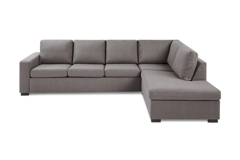 Crazy Limited Edition 4-sits Högervänd L-formad Schäslongsoffa i Tyg, Grå