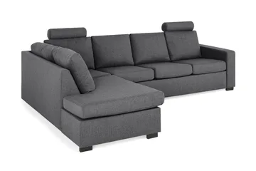 Crazy Limited Edition 4-sits Vänstervänd L-formad Schäslongsoffa i Tyg - Mörkgrå - Products - Möbler - Soffa - Divansoffa & schäslongsoffa - 4 sits soffa med divan