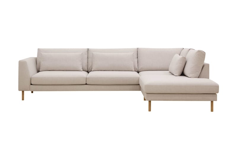 Florenz 4-sits Högervänd L-formad Schäslongsoffa i Tyg, Beige