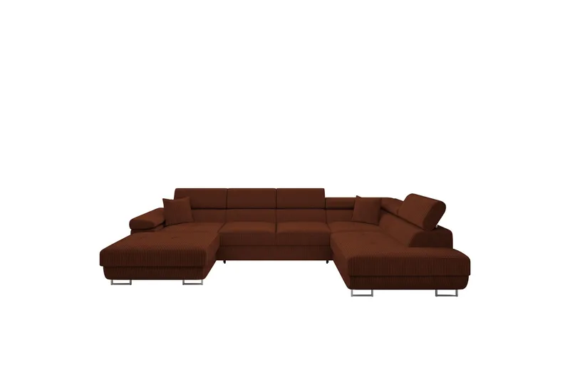 Gabina Soffa med Divan och Schäslong 4-sits - Brun - Products - Möbler - Soffa - Divansoffa & schäslongsoffa - 4 sits soffa med divan