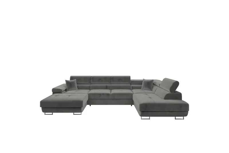Gabina Soffa med Divan och Schäslong 4-sits - Grå - Products - Möbler - Soffa - Divansoffa & schäslongsoffa - 4 sits soffa med divan
